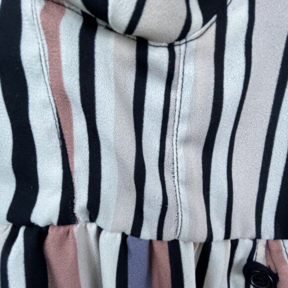 Band of Gypsies Corset Dress Small Pink Black Button Front Ruffle Coquette - Picture 4 of 8